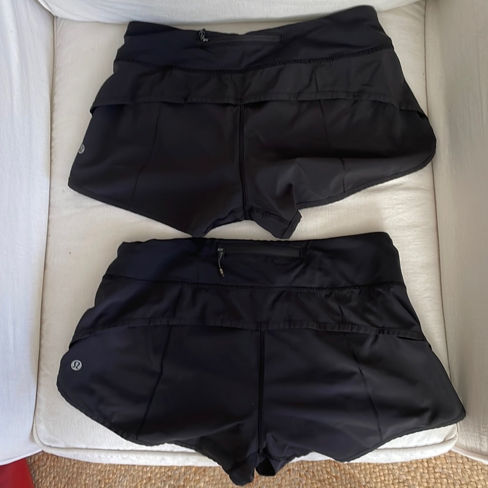 Lululemon Speed Up Low-Rise Lined Short 2.5" Size 6 Color Black